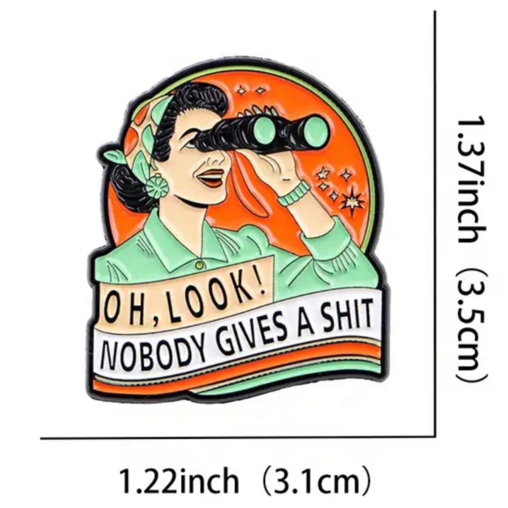 Retro Style Enamel Pin with Humorous Design - Picture 3 of 5